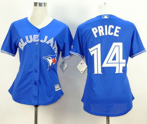 Blue Jays #14 David Price Blue Alternate Women's Stitched MLB Jersey