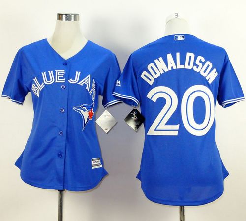 Blue Jays #20 Josh Donaldson Blue Alternate Women's Stitched MLB Jersey