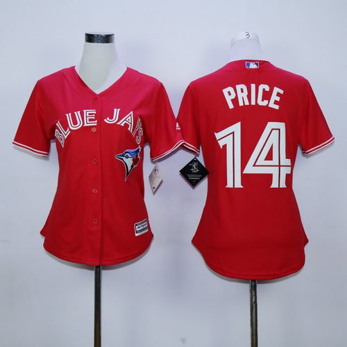 Blue Jays #14 David Price Red Canada Day Women's Stitched MLB Jersey