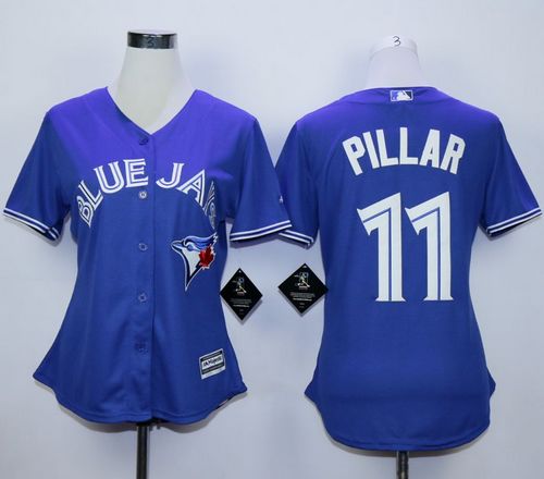 Blue Jays #11 Kevin Pillar Blue Alternate Women's Stitched MLB Jersey