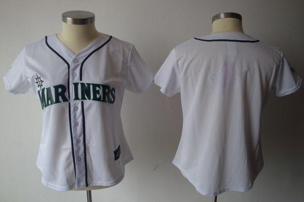 Mariners Blank White Women's Fashion Stitched MLB Jersey