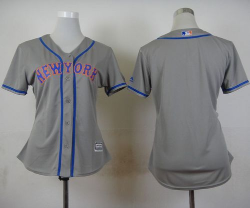 Mets Blank Grey Road Women's Stitched MLB Jersey