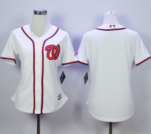 Nationals Blank White Women's Fashion Stitched MLB Jersey