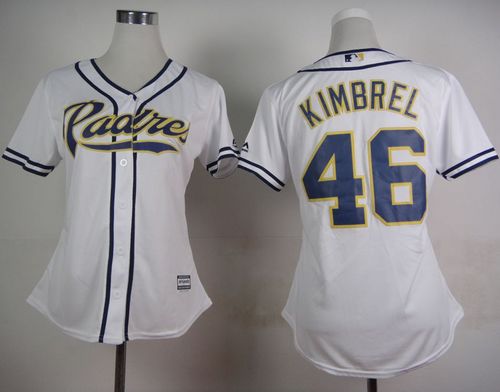 Padres #46 Craig Kimbrel White Home Women's Stitched MLB Jersey