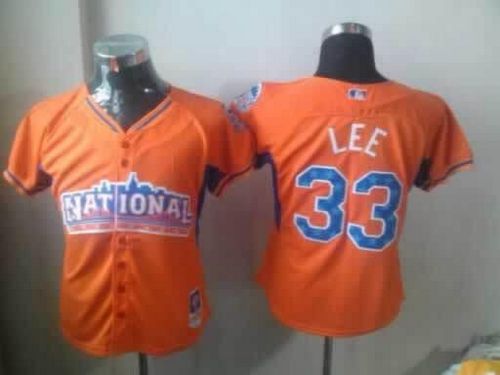 Phillies #33 Cliff Lee Orange 2013 All Star Women's Stitched MLB Jersey