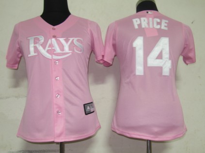 Rays #14 David Price Pink Lady Fashion Stitched MLB Jersey