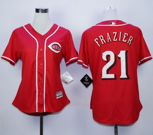 Reds #21 Todd Frazier Red Alternate Cool Base Women's Stitched MLB Jersey