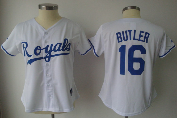 Royals #16 Billy Butler White Women's Fashion Stitched MLB Jersey