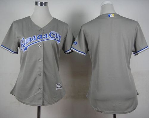 Royals Blank Grey Road Women's Stitched MLB Jersey