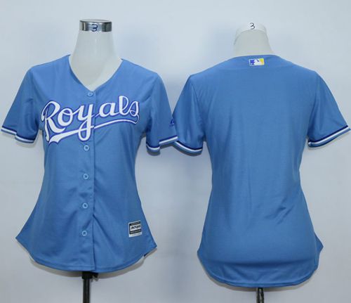 Royals Blank Light Blue Alternate 1 Women's Stitched MLB Jersey