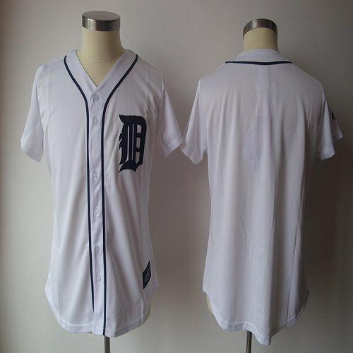 Tigers Blank White Women's Fashion Stitched MLB Jersey