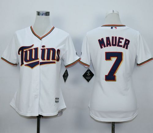 Twins #7 Joe Mauer White Home Women's Stitched MLB Jersey