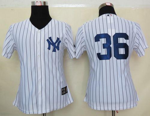 Yankees #36 Carlos Beltran White(Black Strip) Home Women's Stitched MLB Jersey
