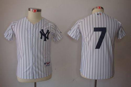 Yankees #7 Mickey Mantle Stitched White Youth MLB Jersey