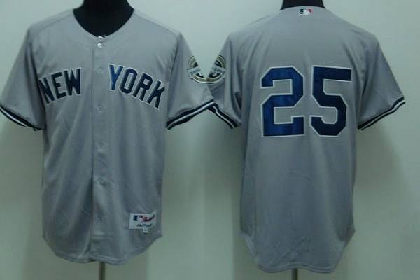 Yankees #25 Mark Teixeira Stitched Grey Youth MLB Jersey