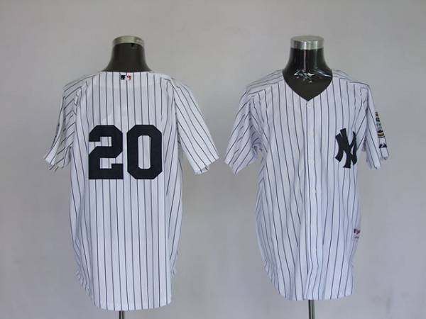 Yankees #20 Posada Jorge White Stitched Youth MLB Jersey