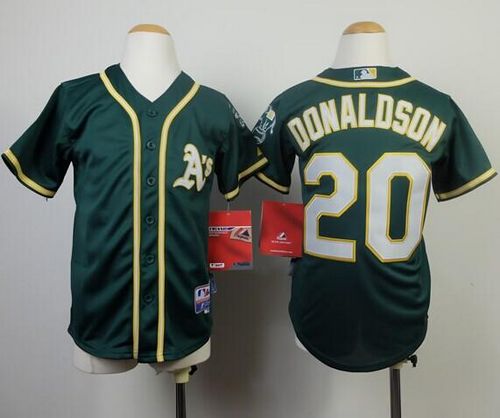 Athletics #20 Josh Donaldson Green Cool Base Stitched Youth MLB Jersey