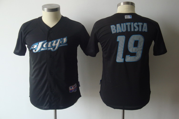 Blue Jays #19 Jose Bautista Black Cool Base Stitched Youth MLB Jersey