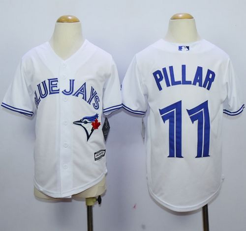 Blue Jays #11 Kevin Pillar White Cool Base Stitched Youth MLB Jersey