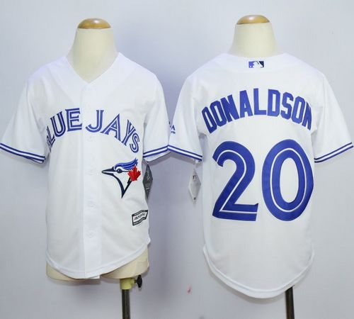 Blue Jays #20 Josh Donaldson White Cool Base Stitched Youth MLB Jersey