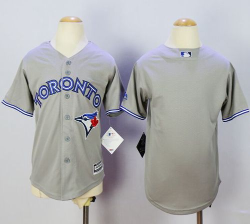 Blue Jays Blank Grey Cool Base Stitched Youth MLB Jersey