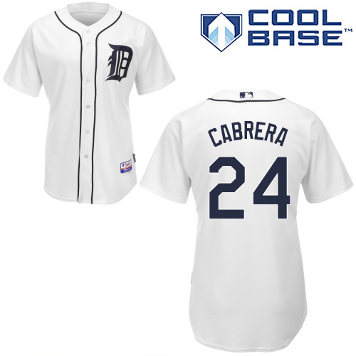 Tigers #24 Miguel Cabrera White Cool Base Stitched Youth MLB Jersey