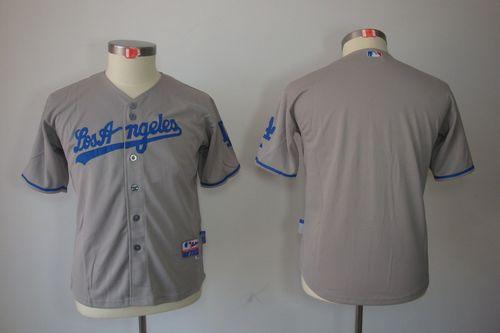 Dodgers Blank Grey Cool Base Stitched Youth MLB Jersey