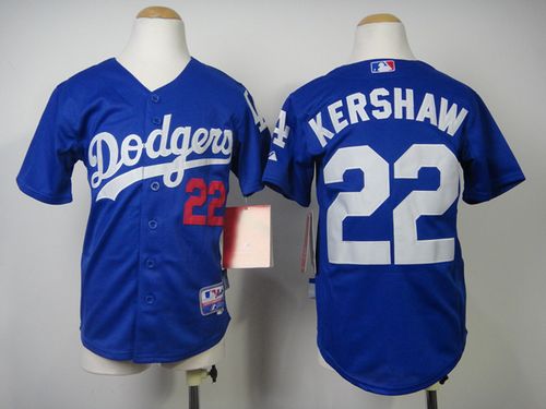 Dodgers #22 Clayton Kershaw Blue Cool Base Stitched Youth MLB Jersey
