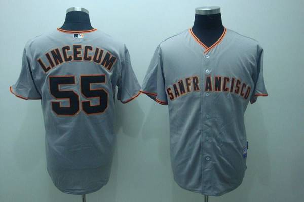 Giants #55 Tim Lincecum Grey Stitched Youth MLB Jersey