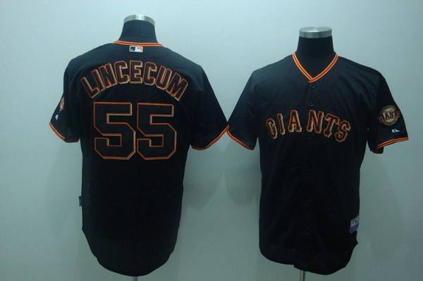 Giants #55 Tim Lincecum Black Stitched Youth MLB Jersey