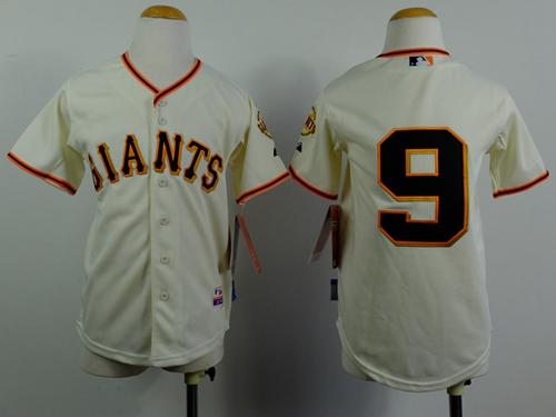 Giants #9 Brandon Belt Cream Stitched Youth MLB Jersey