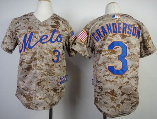 Mets #3 Curtis Granderson Camo Alternate Cool Base Stitched Youth MLB Jersey