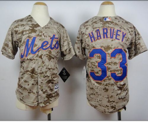 Mets #33 Matt Harvey Camo Alternate Cool Base Stitched Youth MLB Jersey
