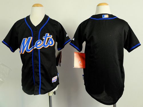 Mets Blank Black Cool Base Stitched Youth MLB Jersey