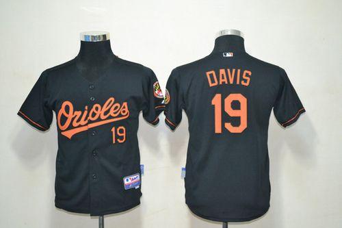 Orioles #19 Chris Davis Black Cool Base Stitched Youth MLB Jersey