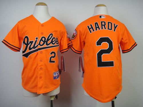 Orioles #2 J.J. Hardy Orange Cool Base Stitched Youth MLB Jersey