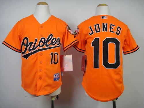 Orioles #10 Adam Jones Orange Cool Base Stitched Youth MLB Jersey