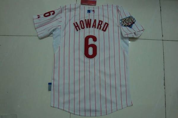 Phillies #6 Ryan Howard Stitched White Red Strip Youth MLB Jersey