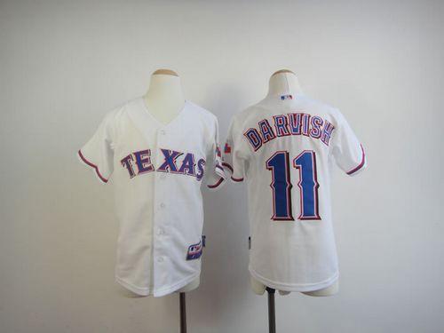 Rangers #11 Yu Darvish White Cool Base Stitched Youth MLB Jersey