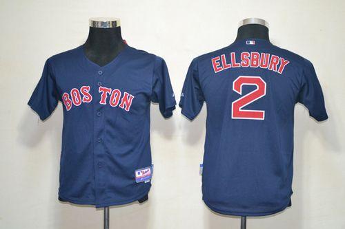 Red Sox #2 Jacoby Ellsbury Dark Blue Cool Base Stitched Youth MLB Jersey