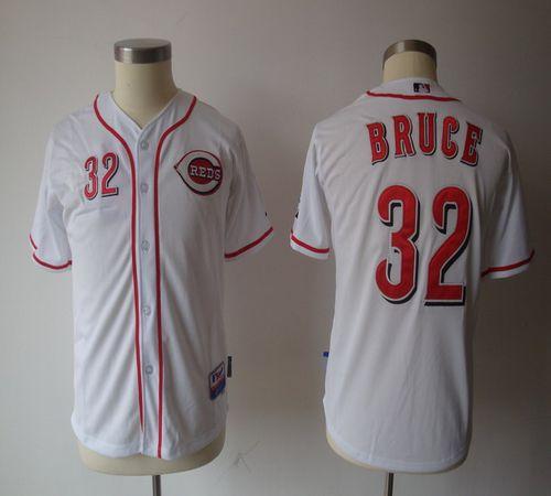 Reds #32 Jay Bruce White Cool Base Stitched Youth MLB Jersey