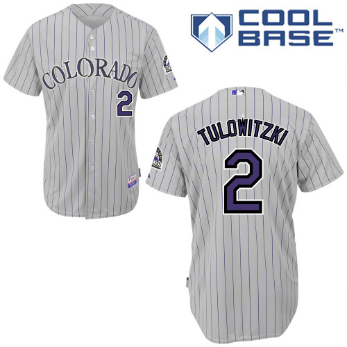 Rockies #2 Troy Tulowitzki Grey Stitched Youth MLB Jersey