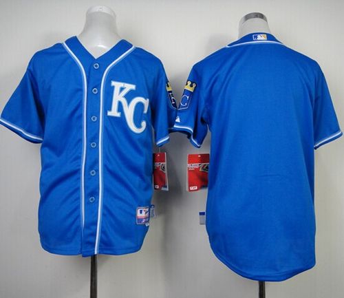 Royals Blank Blue Cool Base Stitched Youth MLB Jersey