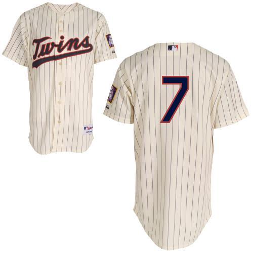 Twins #7 Joe Mauer Cream Stitched Youth MLB Jersey