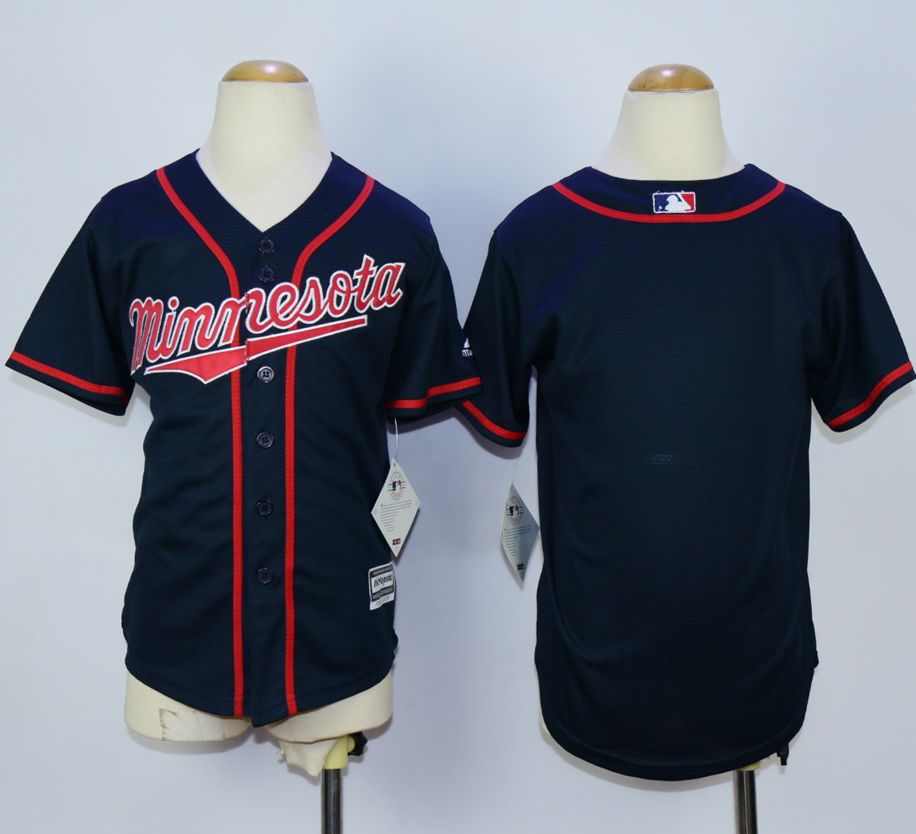 Twins Blank Navy Blue Cool Base Stitched Youth MLB Jersey