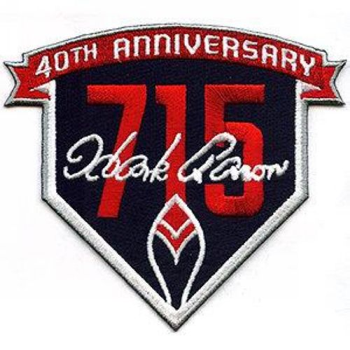 Stitched 2014 Atlanta Braves Hank Aaron's 715th Home Run 40th Anniversary Jersey Patch