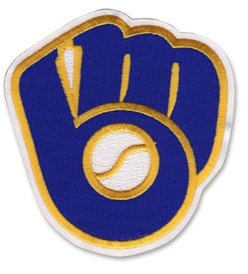 Stitched MLB Milwaukee Brewers Glove & Ball Retro Logo Patch (White Border)