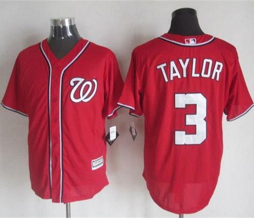 Nationals #3 Michael Taylor Red New Cool Base Stitched MLB Jersey