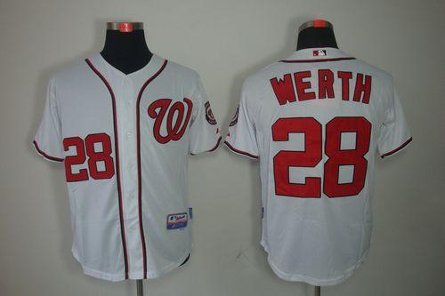 Nationals #28 Jayson Werth White Stitched MLB Jersey