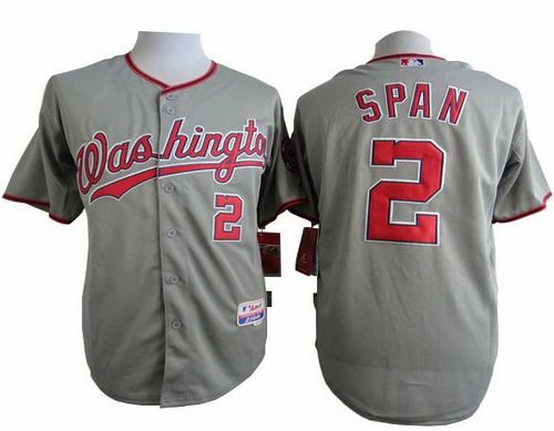 Nationals #2 Denard Span Grey Cool Base Stitched MLB Jersey